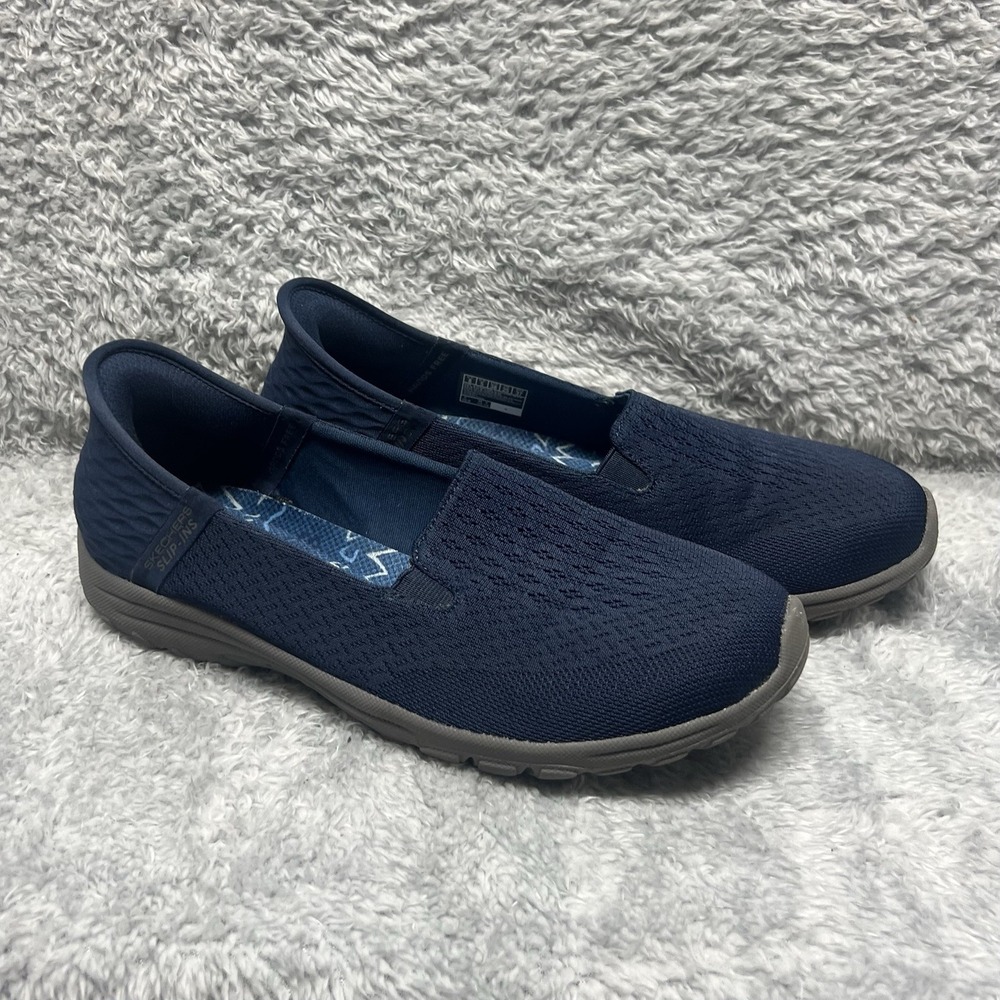 Skechers‎ Slip Ins Reggae Fest 2.0 Guiding Light Shoes Womens 8 Navy Blue 158698